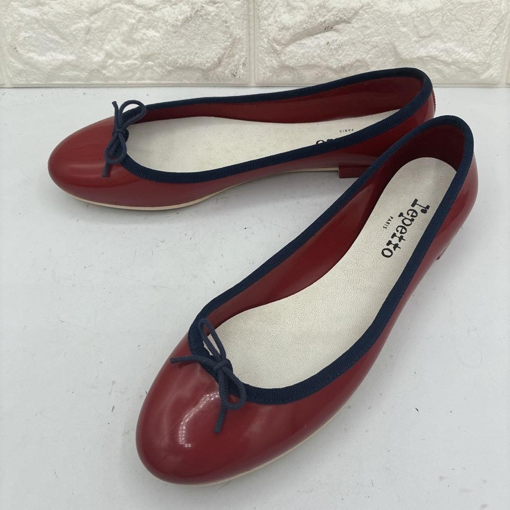 Rare Repetto Cendrillon Red Ballet Flats Rubber Women's Size 40 US 9