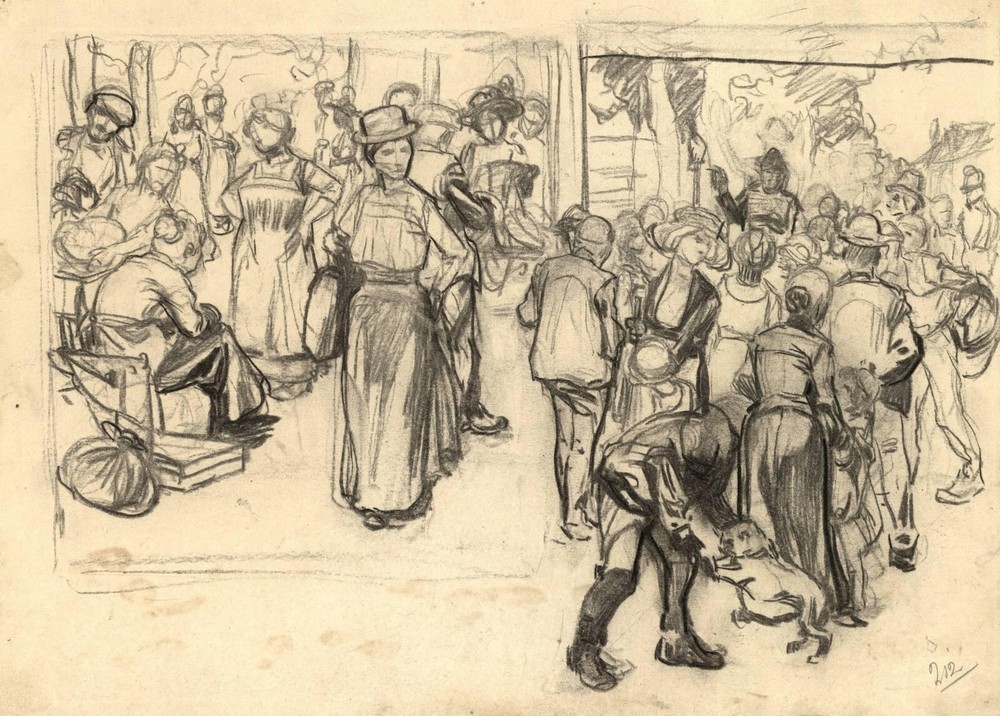 Lively Parisian Street Scene By Johann J. Aarts - Quality Matte Print - FRAME ME