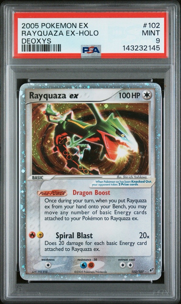 2005 Pokemon Ex Deoxys #102 Rayquaza Ex-Holo Psa 9 Swirl New Cert