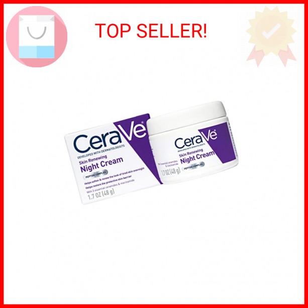 CeraVe Renewing Night Cream with Niacinamide Peptides and Hyaluronic Acid