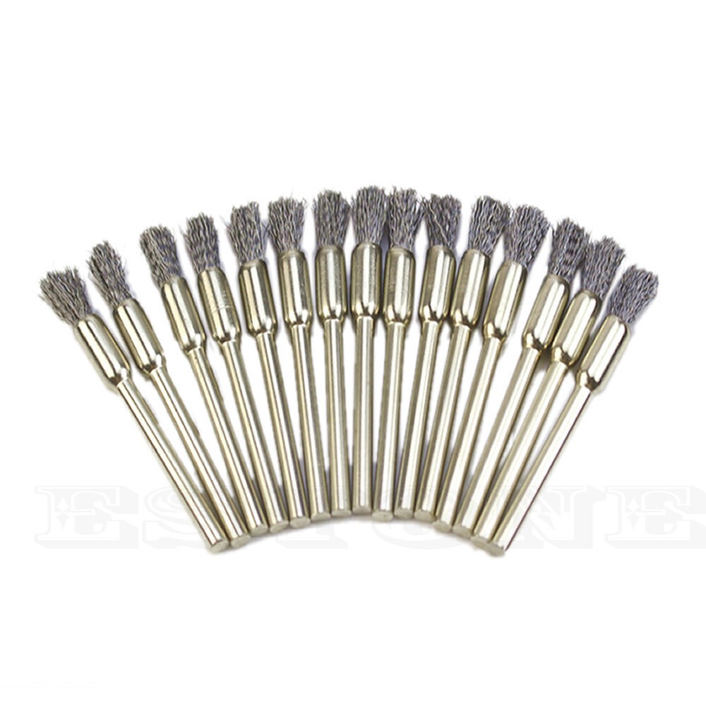 15-Piece 5MM Stainless Steel Wire Cup Brush Set for Cleaning and Polishing