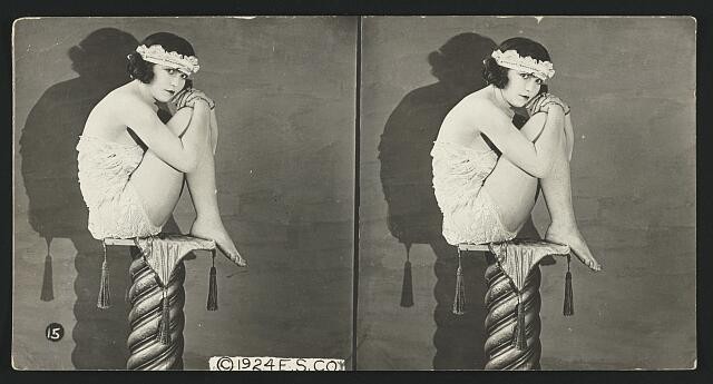 Photo:1924 Beauty Unadorned Woman Studio Portrait Stereoview