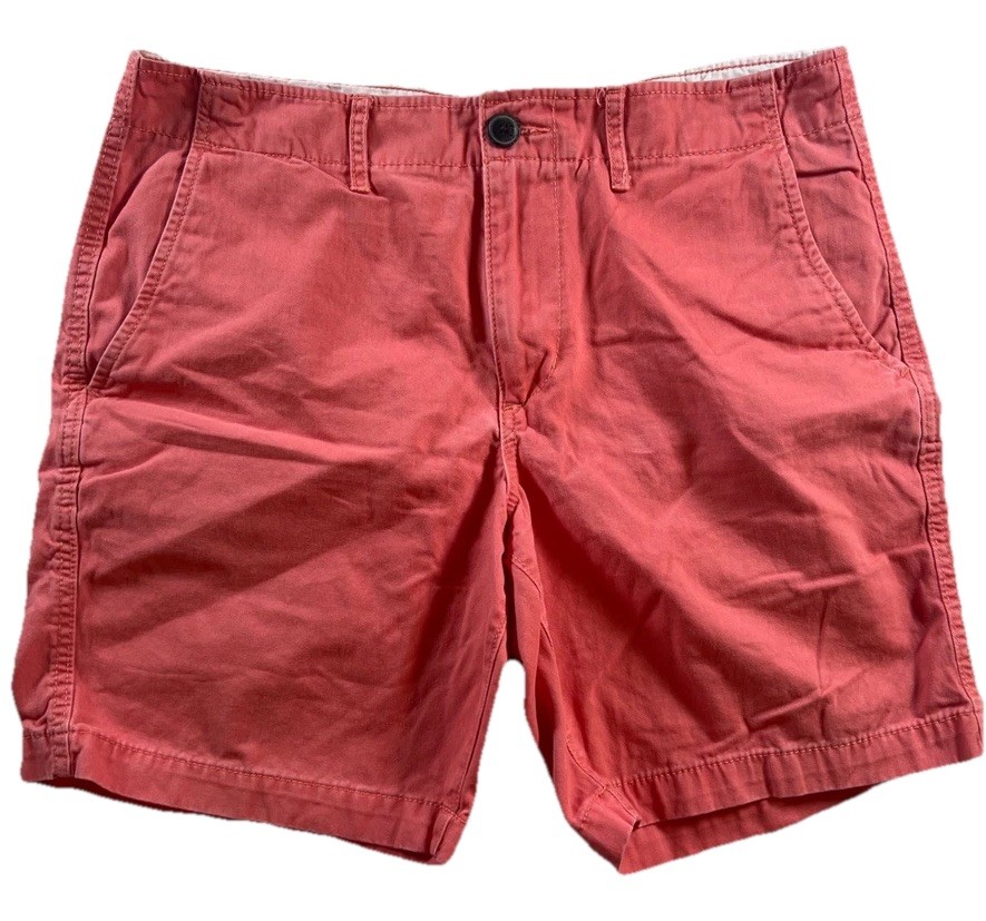 American Eagle Mens Prep Shorts Size 33 Coral Casual Chino Flat Front