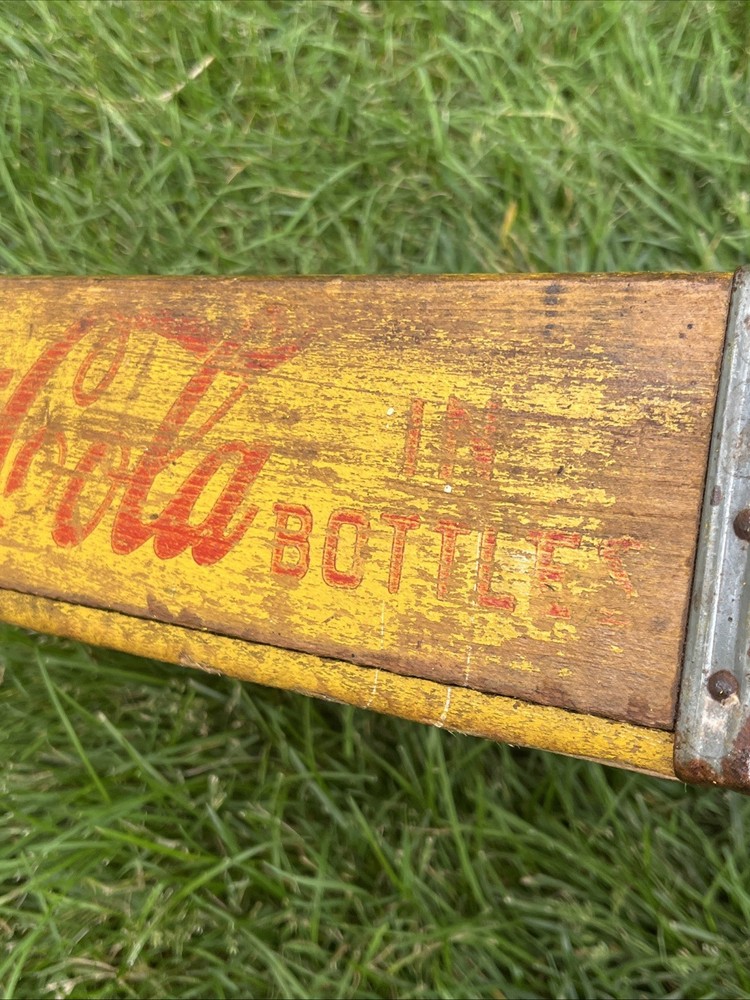 Vintage Yellow Coca-Cola Soda Bottle Crate from Westminster MD Q3