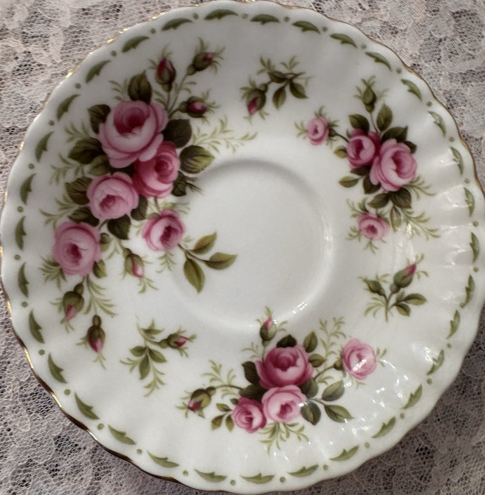 Royal Albert June Roses Saucer Flower of the Month Series Bone China England