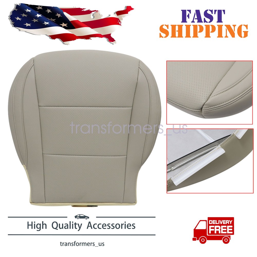 For 2012-2019 Hyundai Santa Fe Driver Perforated Leather Bottom Seat Cover Gray