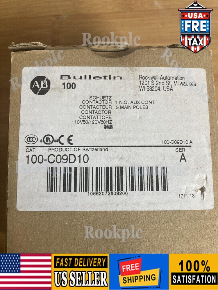 Allen-Bradley 100-C09D10 Iec Contactor 9 Amp 120Vac New In Box