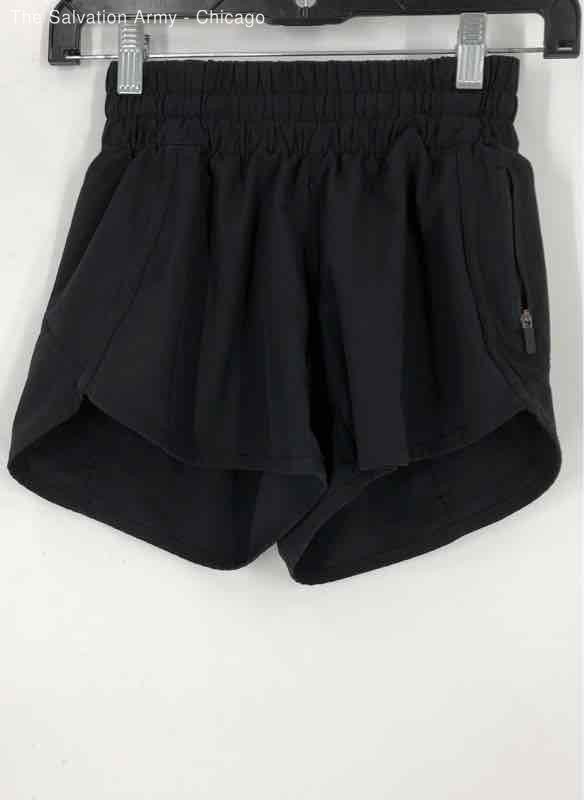 Lululemon Womens Black Elastic Waist Activewear Athletic Shorts Size 2