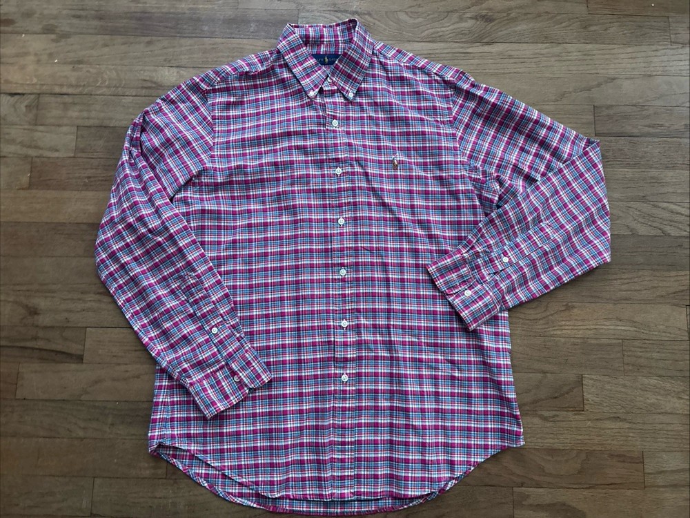 Polo Ralph Lauren Button Down Long Sleeve Shirt Mens Large Pink
