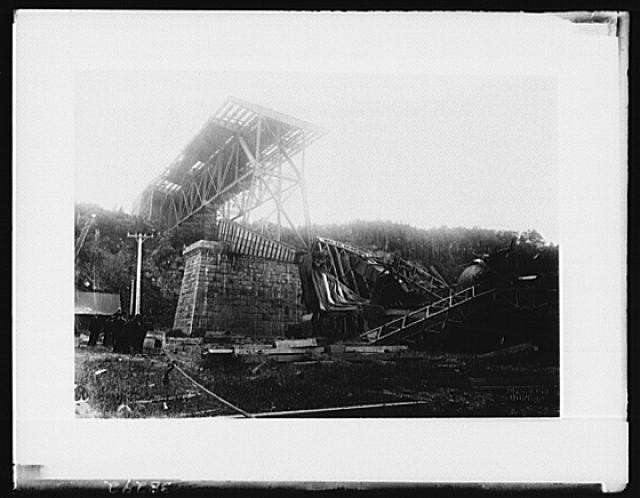 Photo:Quebec Canada 1906 Destroyed Montmorency River Bridge
