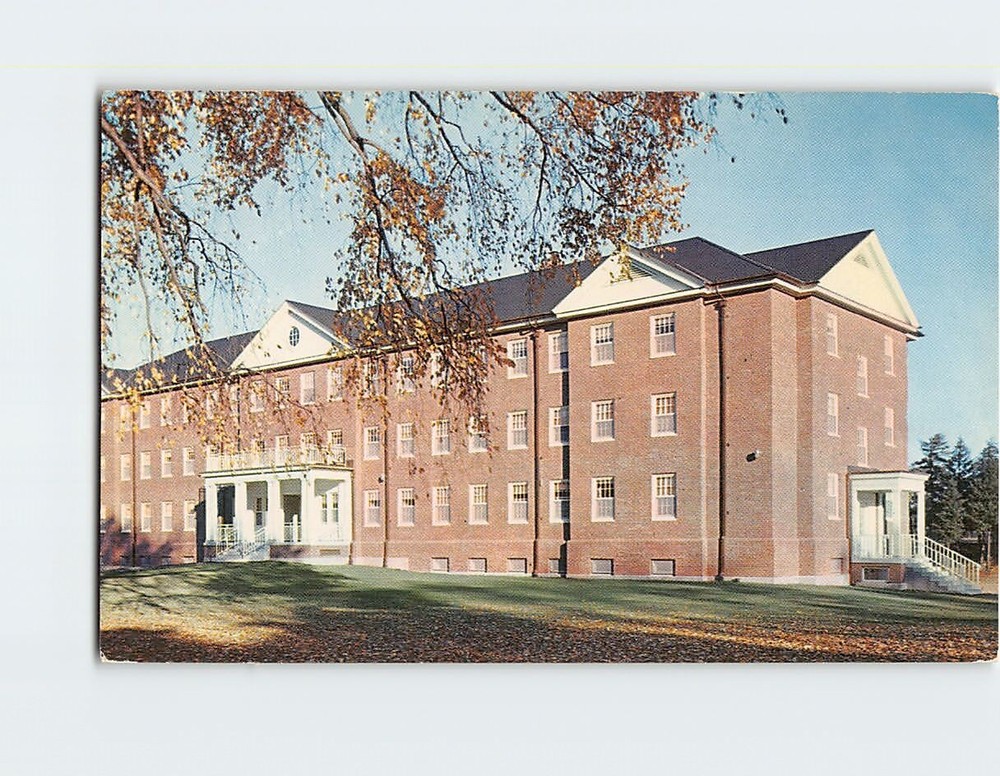 Postcard Women's Dormitory Bates College Lewiston Maine USA