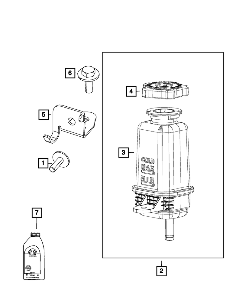 Genuine Mopar Power Steering Fluid Reservoir 68386945AA
