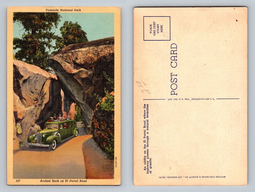 Yosemite National Park CA-California Arched Rock El Portal Road Vintage Postcard