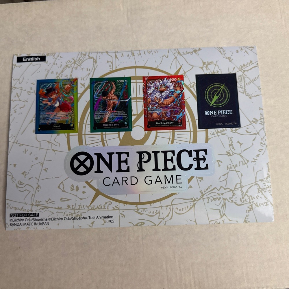 One Piece TCG Card Game Set Of 5 Lucky Winner Exclusive Foil Promo Stickers