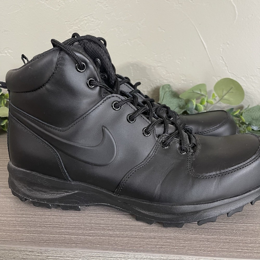 Nike Manoa Leather Tactical Boots Triple Black Size 11.5 Hiking Shoes