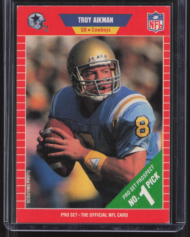 1989 Pro Set #490 Troy Aikman RC Cowboys