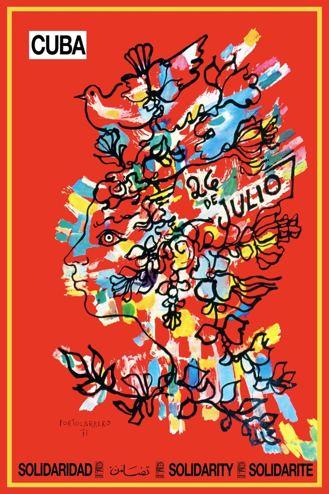 Cold War Cuba Political Poster by Portocarrero for Wall Decor