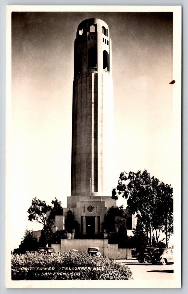 RPPC~San Francisco California~Coit Tower On Telegraph Hill~Real Photo Postcard