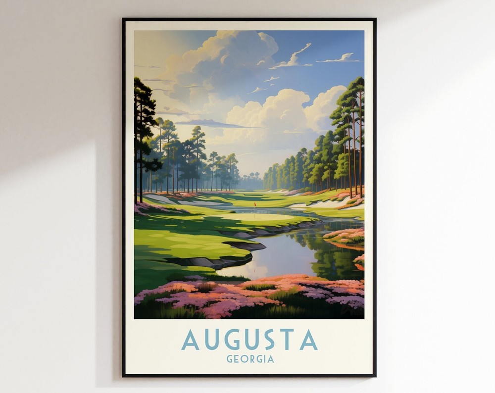 Augusta Golf Course Print United States Georgia Home Decor Retro Wall Art