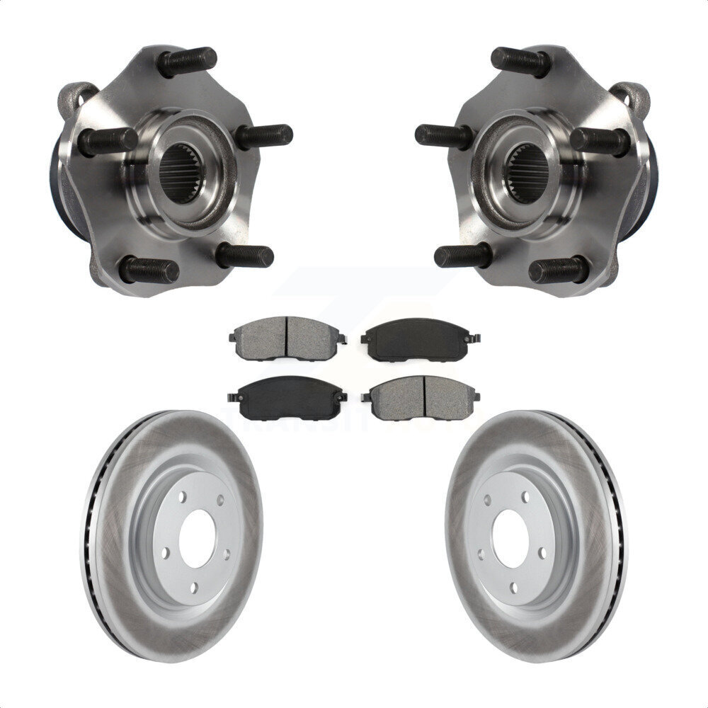 Hub Bearing Coat Brake Rotor Pads Front Kit For 17-19 Nissan Sentra Turbocharged