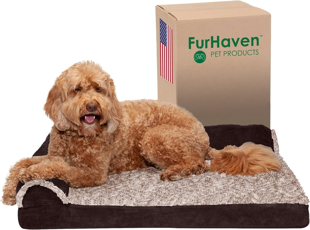 Orthopedic Dog Bed for Large/Medium Dogs W/ Removable Bolsters & Washable Cover,