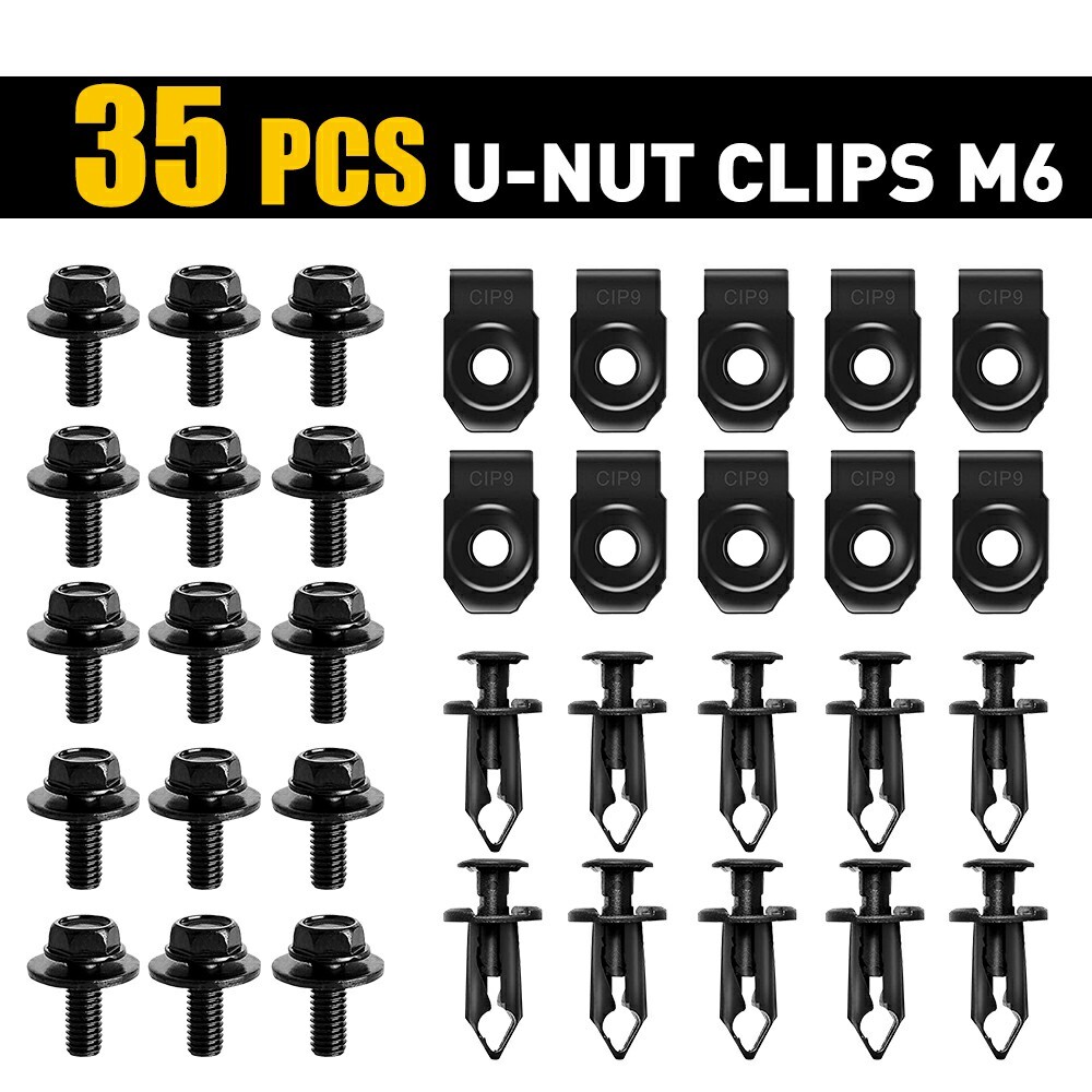 For Toyota Body Bolts&U-nut - Clips M6 Engine Under Cover Splash Shield 35PCS US