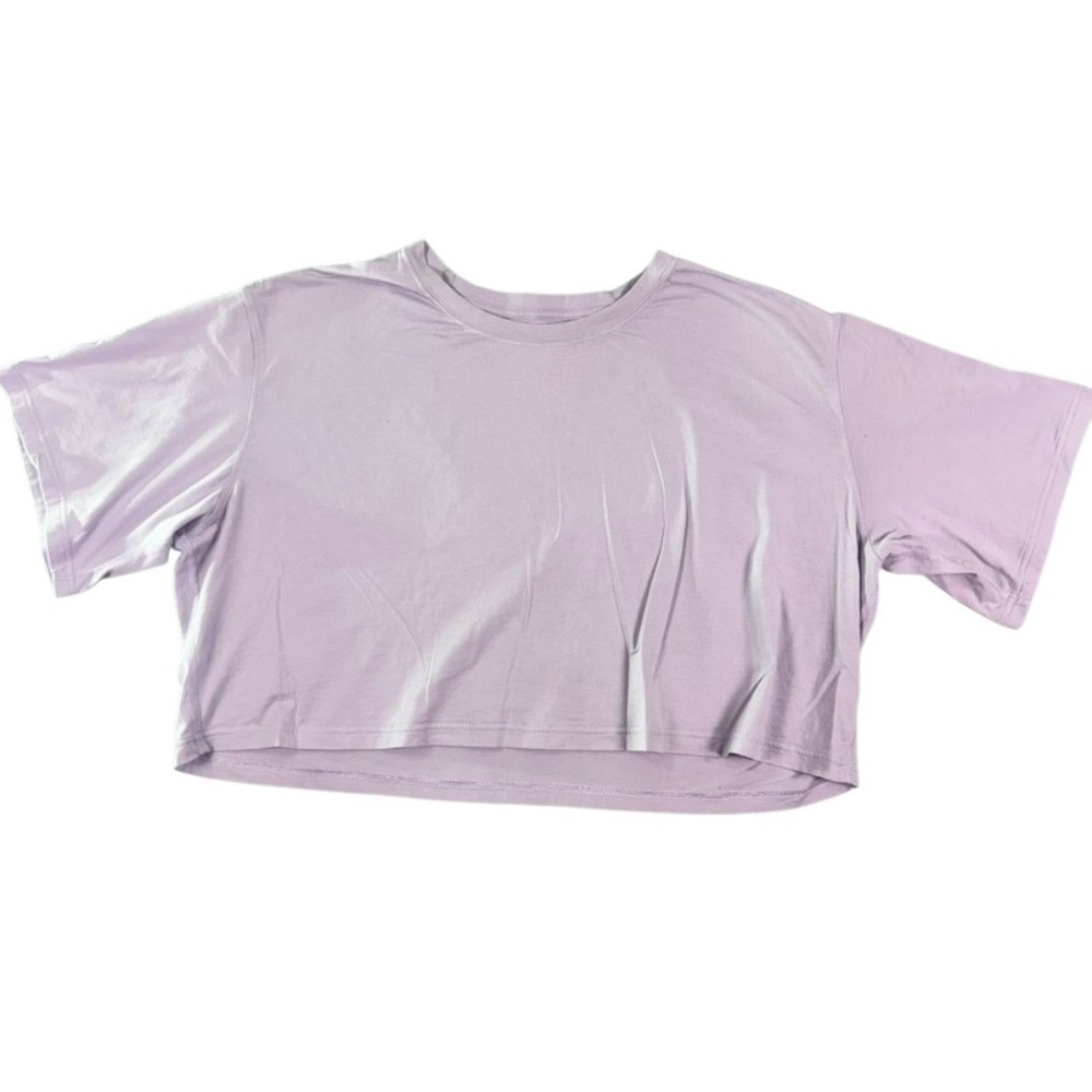 Lavender Cropped Athletic Tee Short Sleeve Women's By Measurements