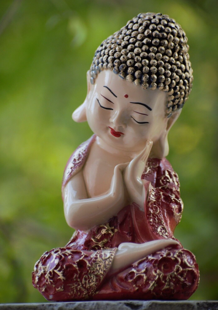 Little Baby Monk Buddha Idol figurine  II Home Decor Item II Gift II Red Monk