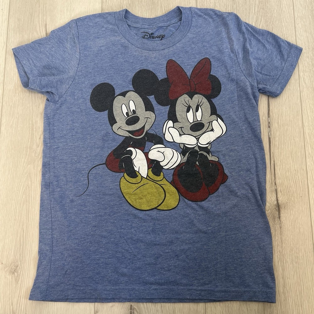 Disney Mickey And Minnie Mouse Blue T-shirt Size M