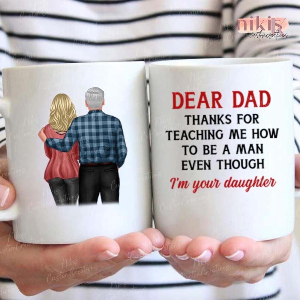 Personalized Dear Dad From Daughter Coffee Mug Father Mugs Father