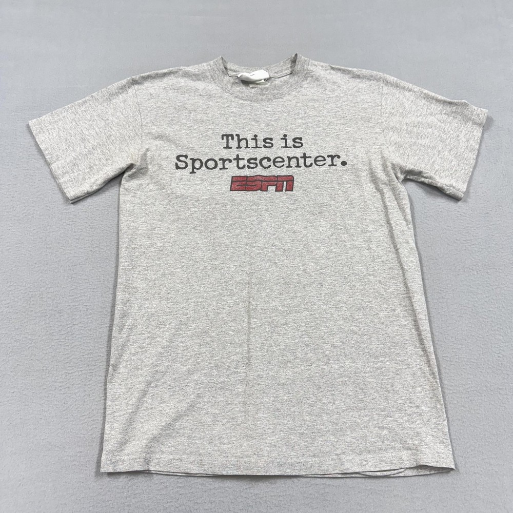 ESPN Shirt Mens Medium Gray This Is Sportscenter ESPN SportsCenter Graphic Tee