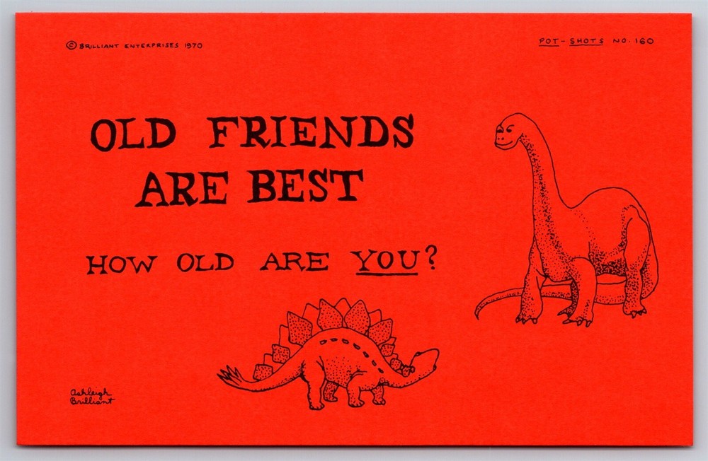 Pot Shots Humor Postcard Ashleigh Brilliant #160 Old Friends Are Best How Old...