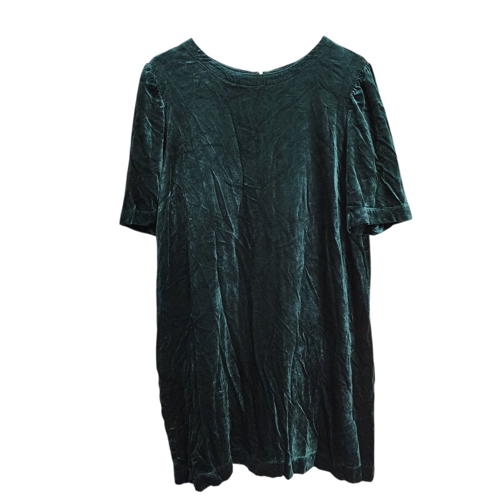 J Jill Womens Velvet Shift Dress Size L Christmas Party Holiday Forest Green