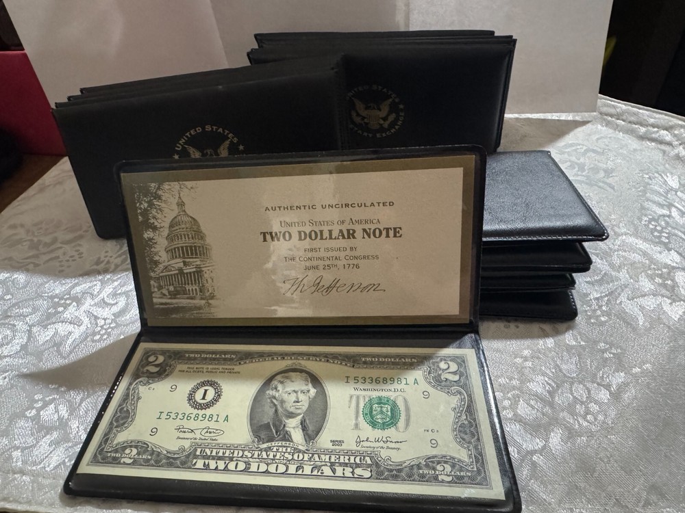 US Monetary Exchange Authentic Uncirculated 2003 $2 Two Dollar Note lot of 14