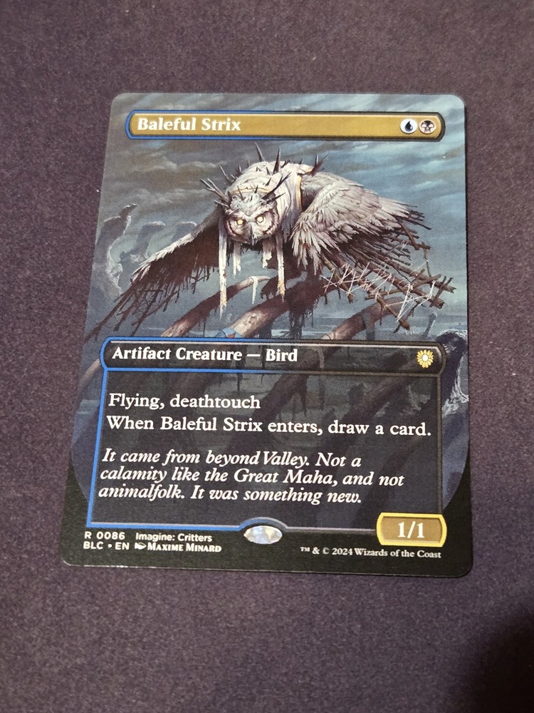 Baleful Strix (Borderless) Commander: Bloomburrow Regular