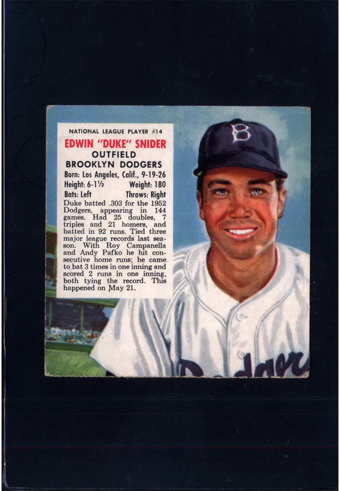 1953 Red Man Tobacco No Tab #14 Duke Snider Dodgers (VG) [MK] 011810