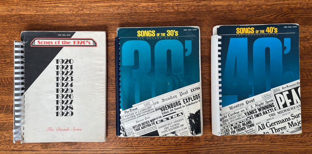 Lot of 3:  Songs of the 20's 30's & 40's The Decade Series Spiralbound Songbooks