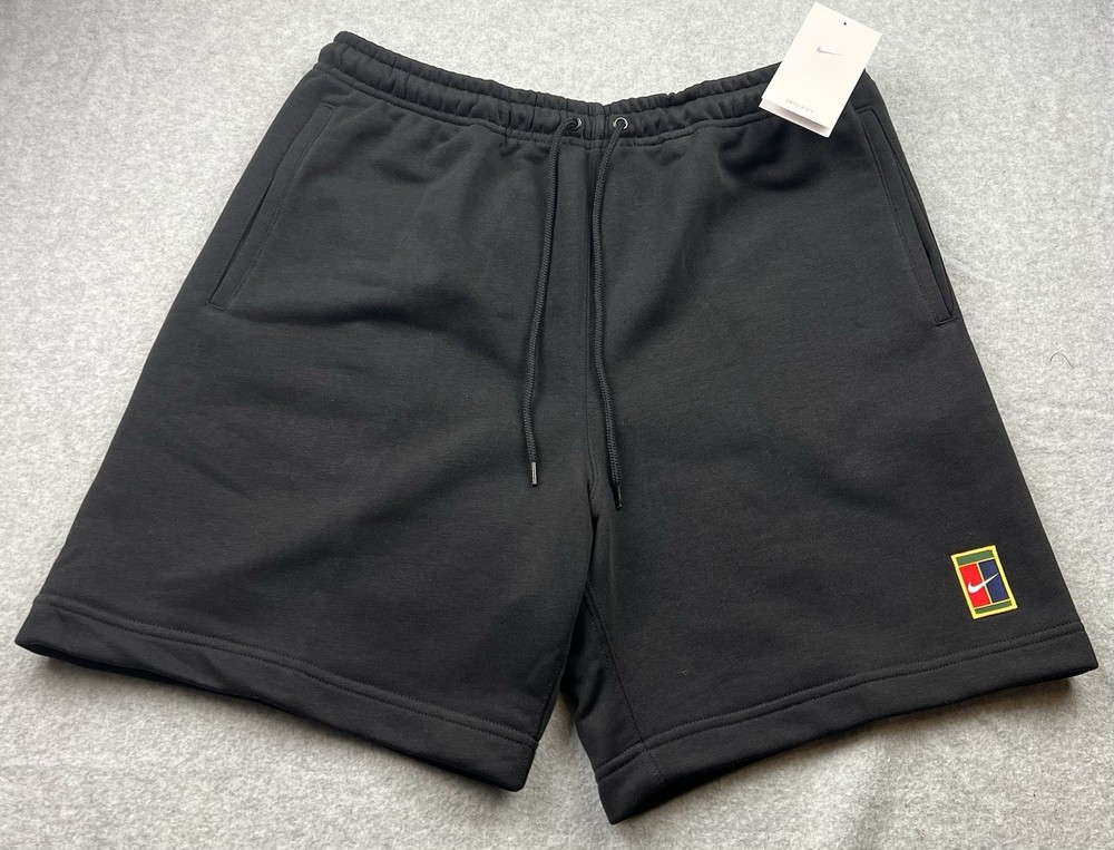 Nike Court Heritage Dri-FIT Men’s Fleece Tennis Shorts Black HM6768-010 Size M