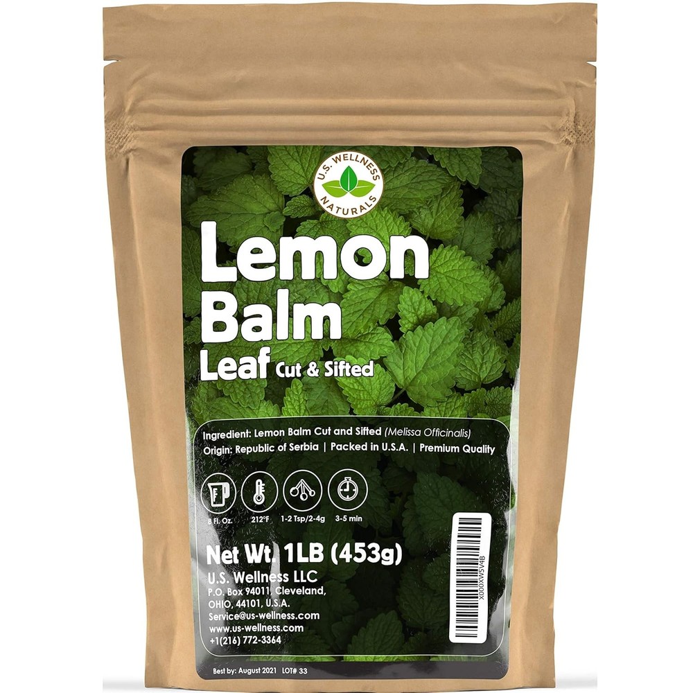 Lemon Balm (Herbal Tea): (Melissa Officinalis Caffeine 1 Pound (Pack of 1)