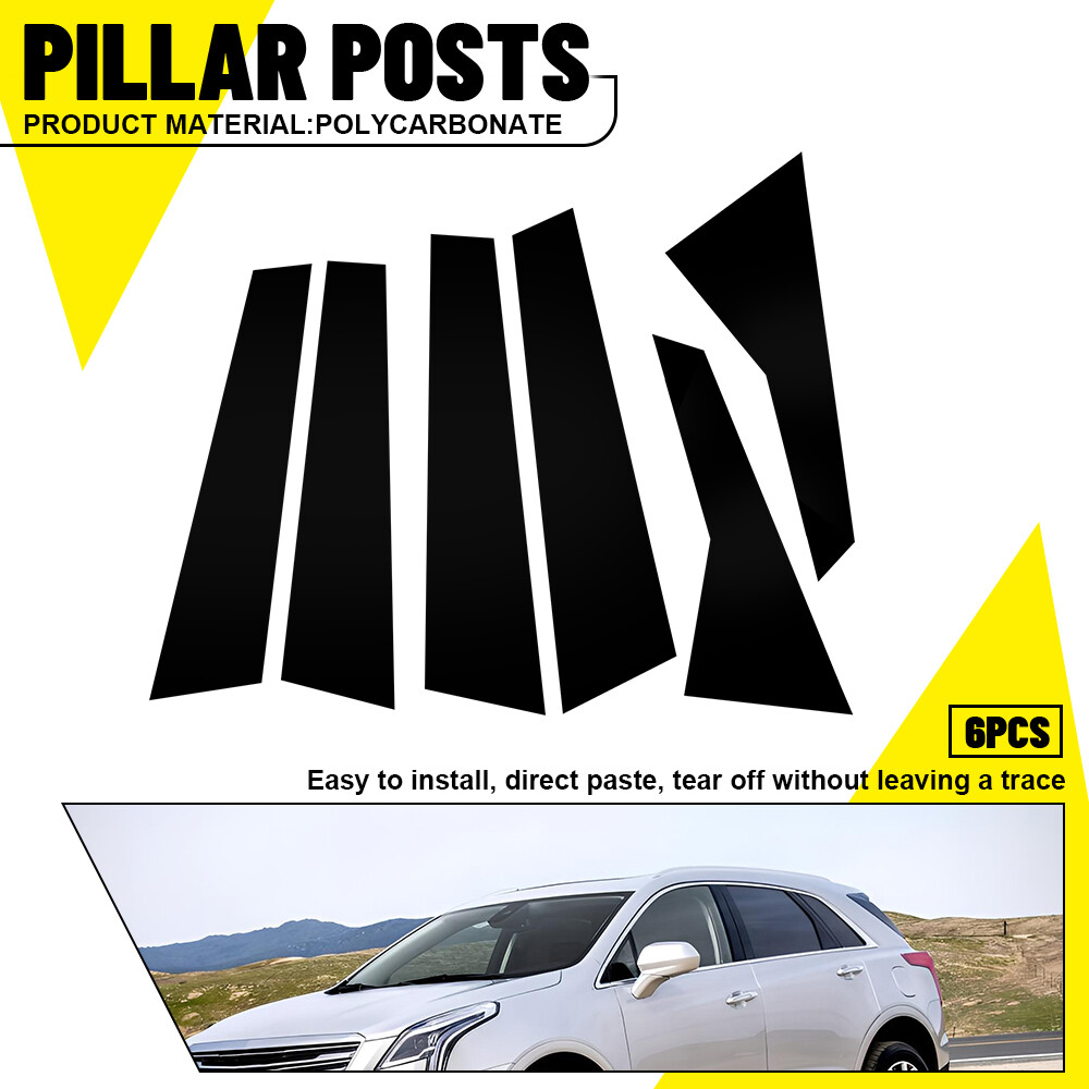 Fit For Cadillac XT5 2017-2023 Window Pillar Posts Door Trim Piano Black Cover
