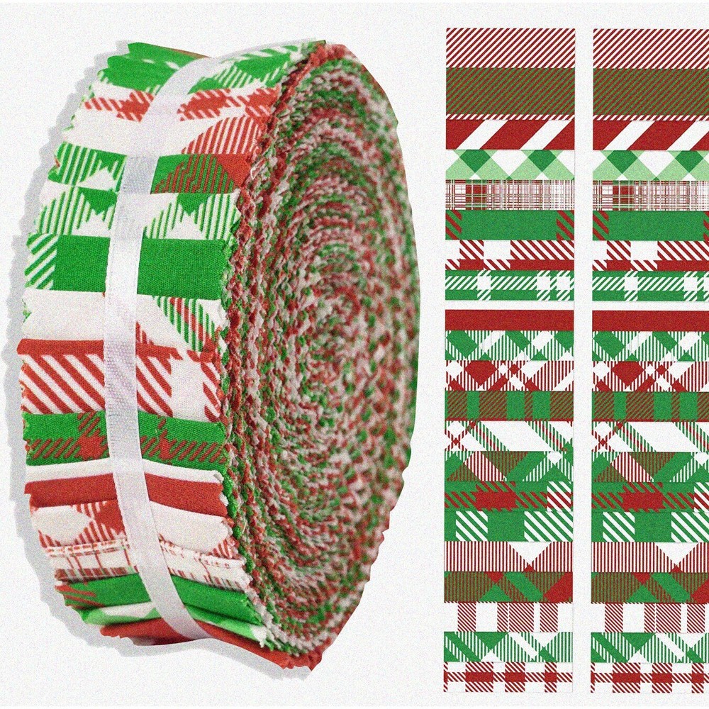 QuiltMaster Checkered Delight 40Pcs Precut Fabric Strips for Quilting