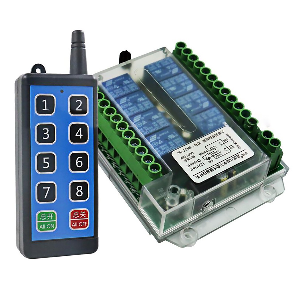 Direct wiring 8 Channel Wireless RF433MHz Remote Control Switch Relay Module