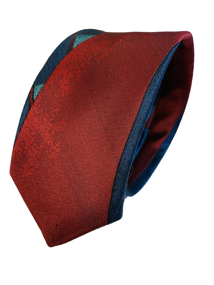 RETRO T.M. Red mens silk tie 2.75 inch width 54.5 inch length with logo