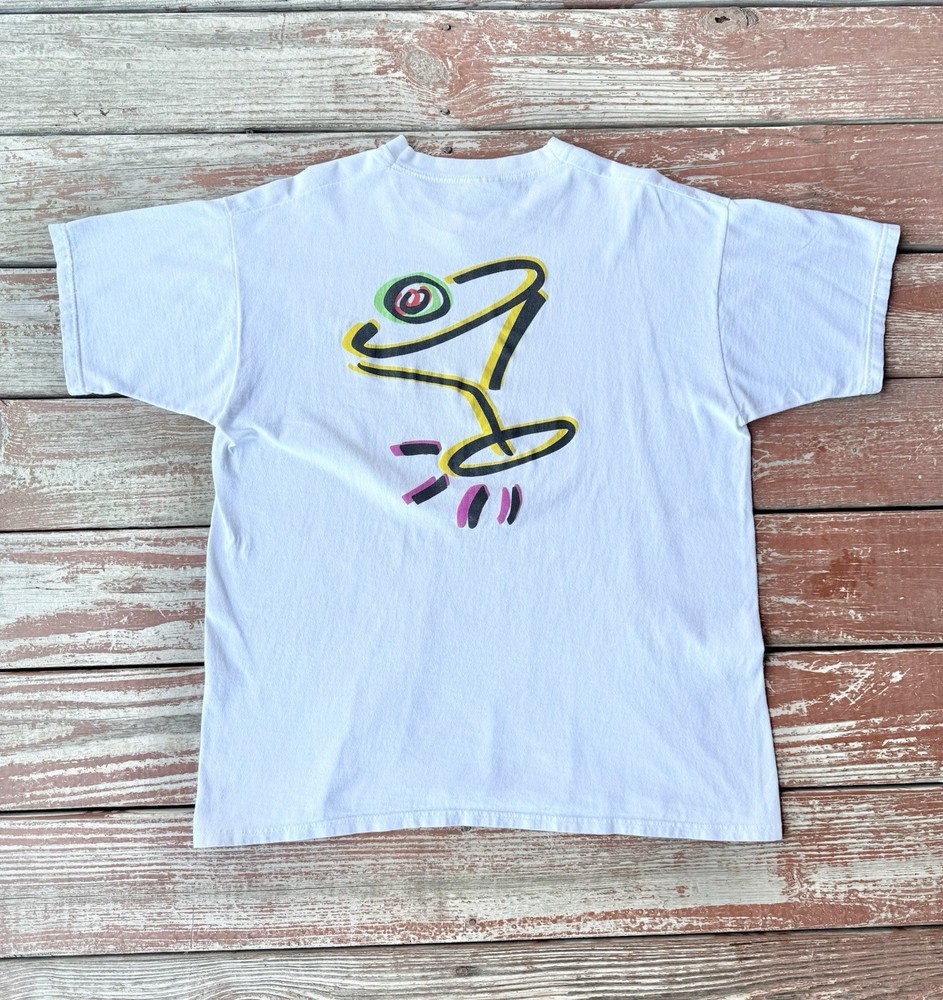 Vintage 90s Smirnoff Martini T-Shirt Mens XL White Pure Attitude Vodka *Rare*