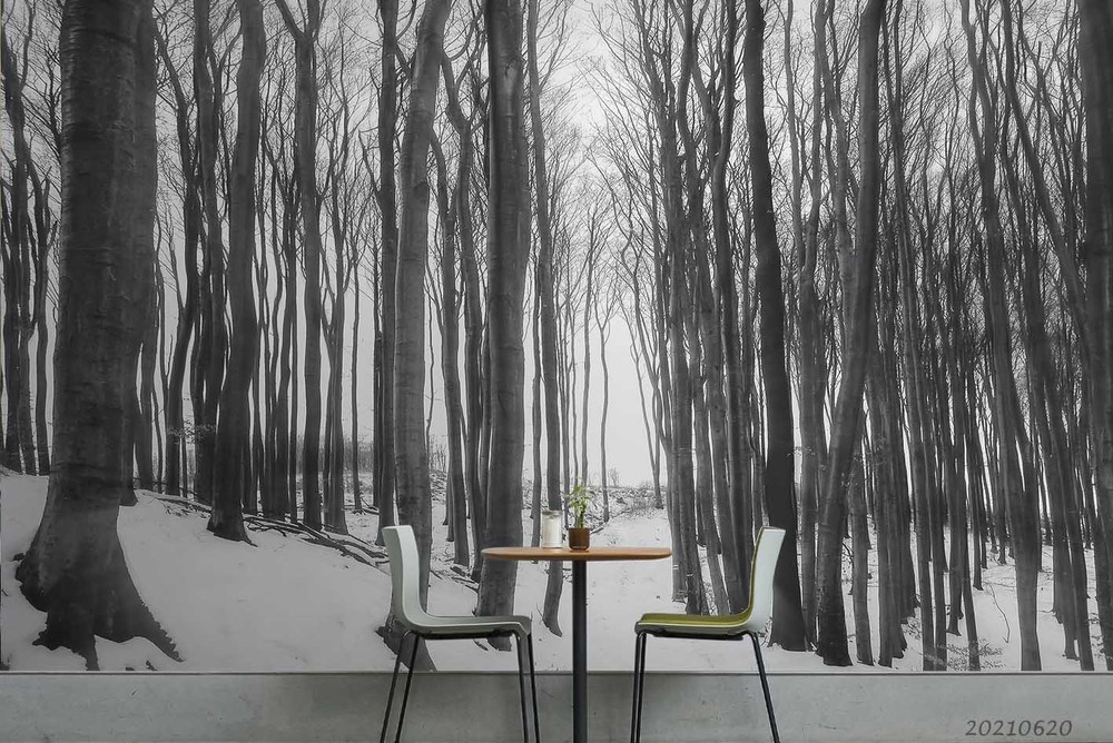 3D Forest Snow Winter Landscape Wall Murals Wallpaper Murals Wall Sticker