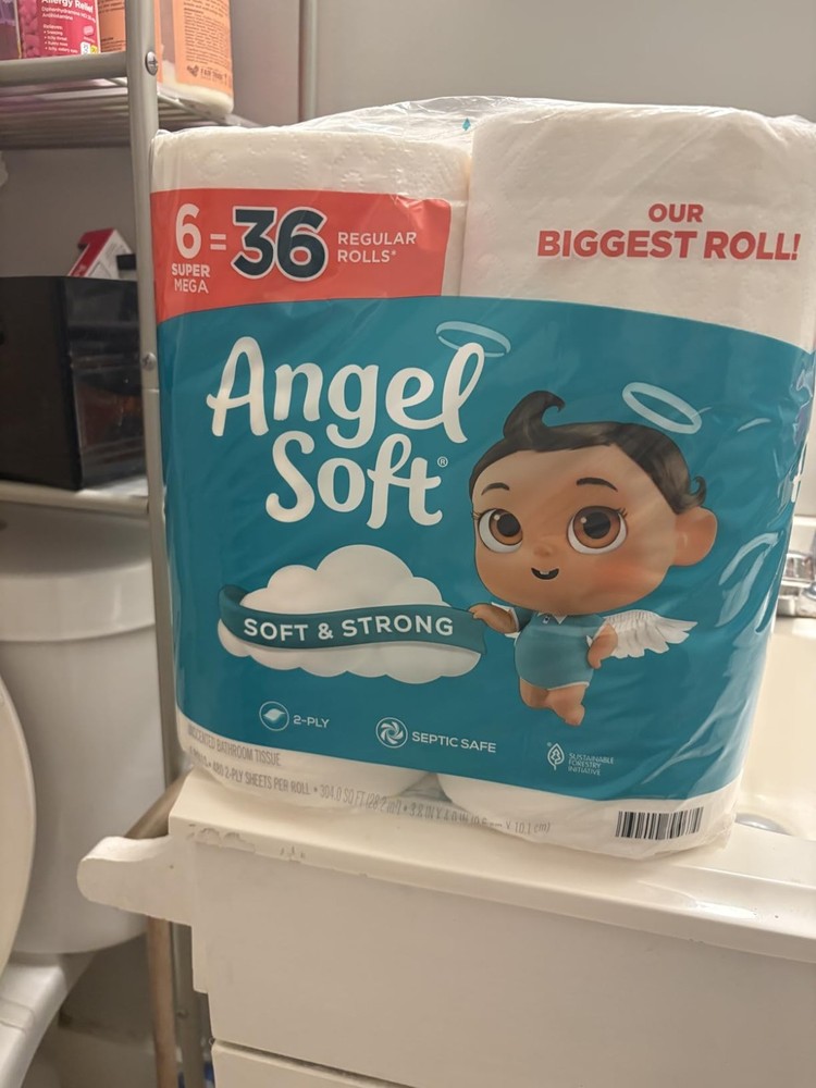 Angel Soft Toilet Paper, 16 MEGA ROLLS = 64 Regular Rolls, FREE SHIPPING