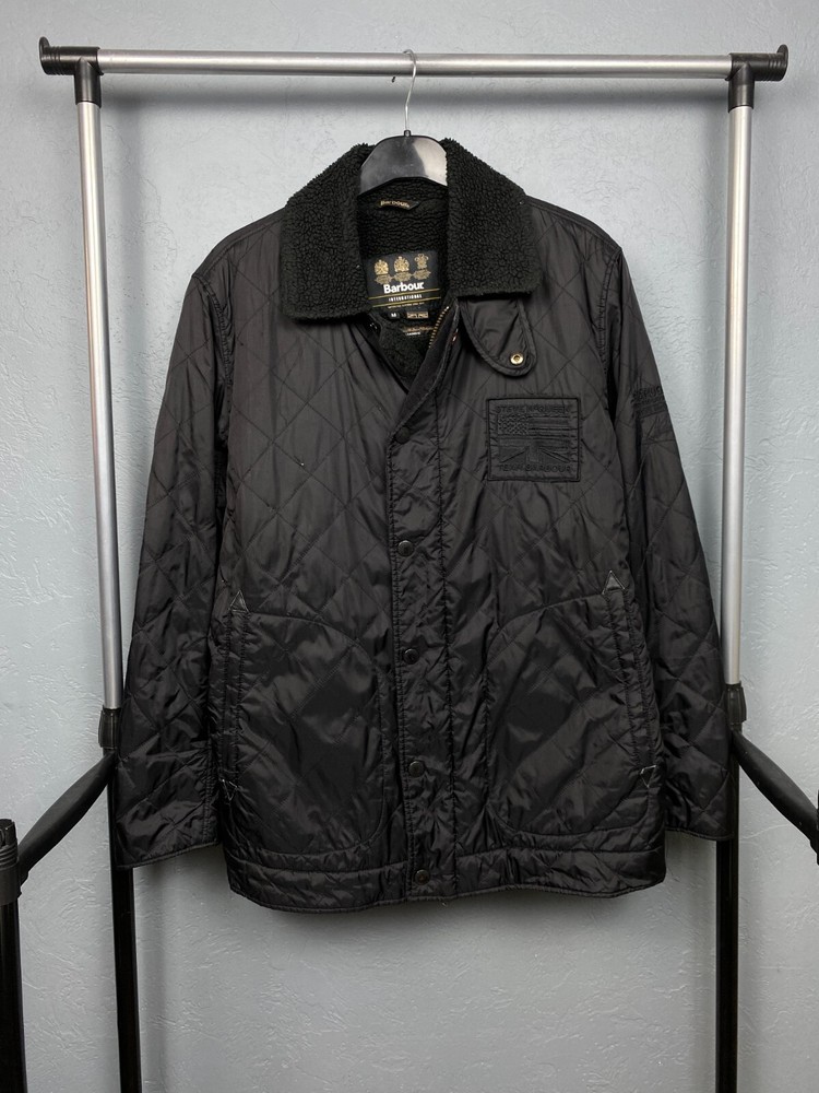Barbour International Steve McQueen Pebbels Quilted Sherpa Jacket Size M