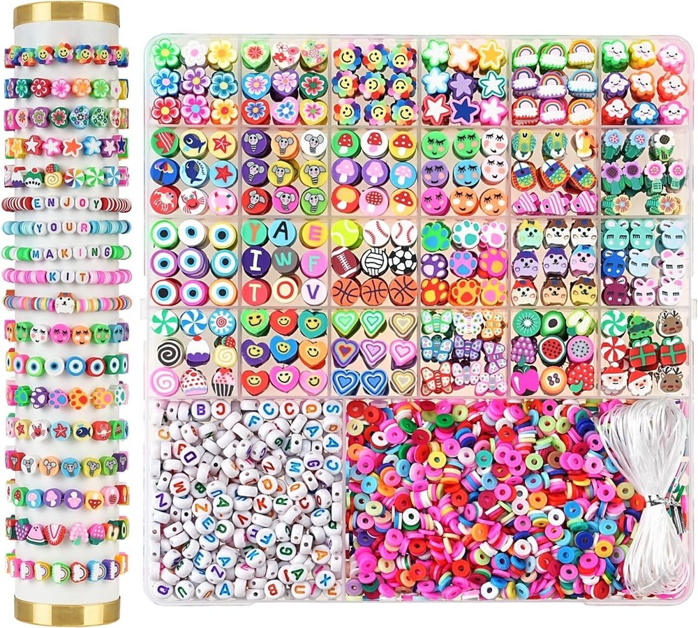 2300Pcs Polymer Clay Beads Bracelet Making Kit for Friendship Crafts
