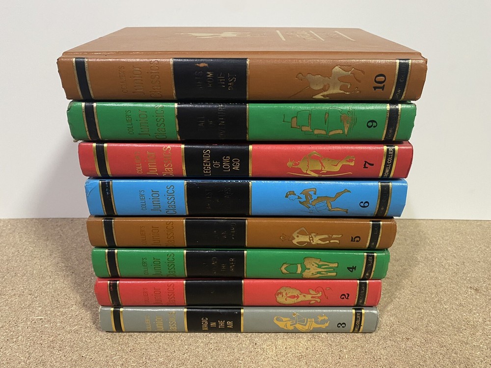 1962 Collier's Junior Classics Young Folks Shelf of Books Lot 8 Set