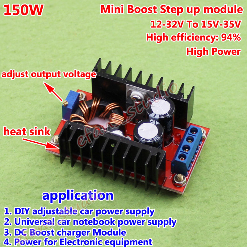 150W DC-DC Boost Step Up Converter 12V-32V to 15V-35V 24V 6A Laptop Power Supply